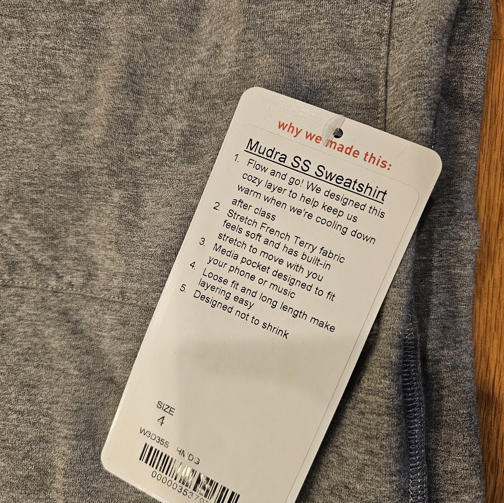 Lululemon Mudra SS Sweatshirt Size 4 - Picture 2 of 8